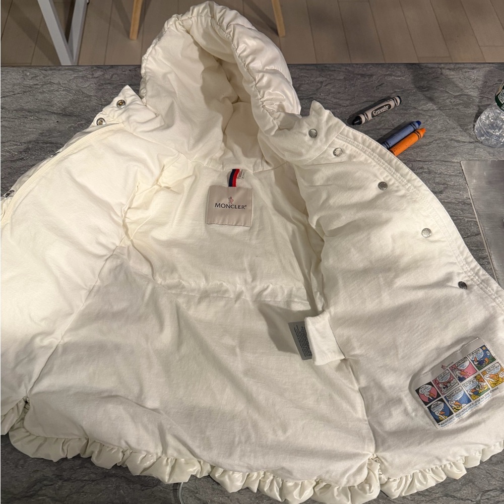 Moncler Kids Cream Puffer Jacket